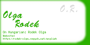 olga rodek business card